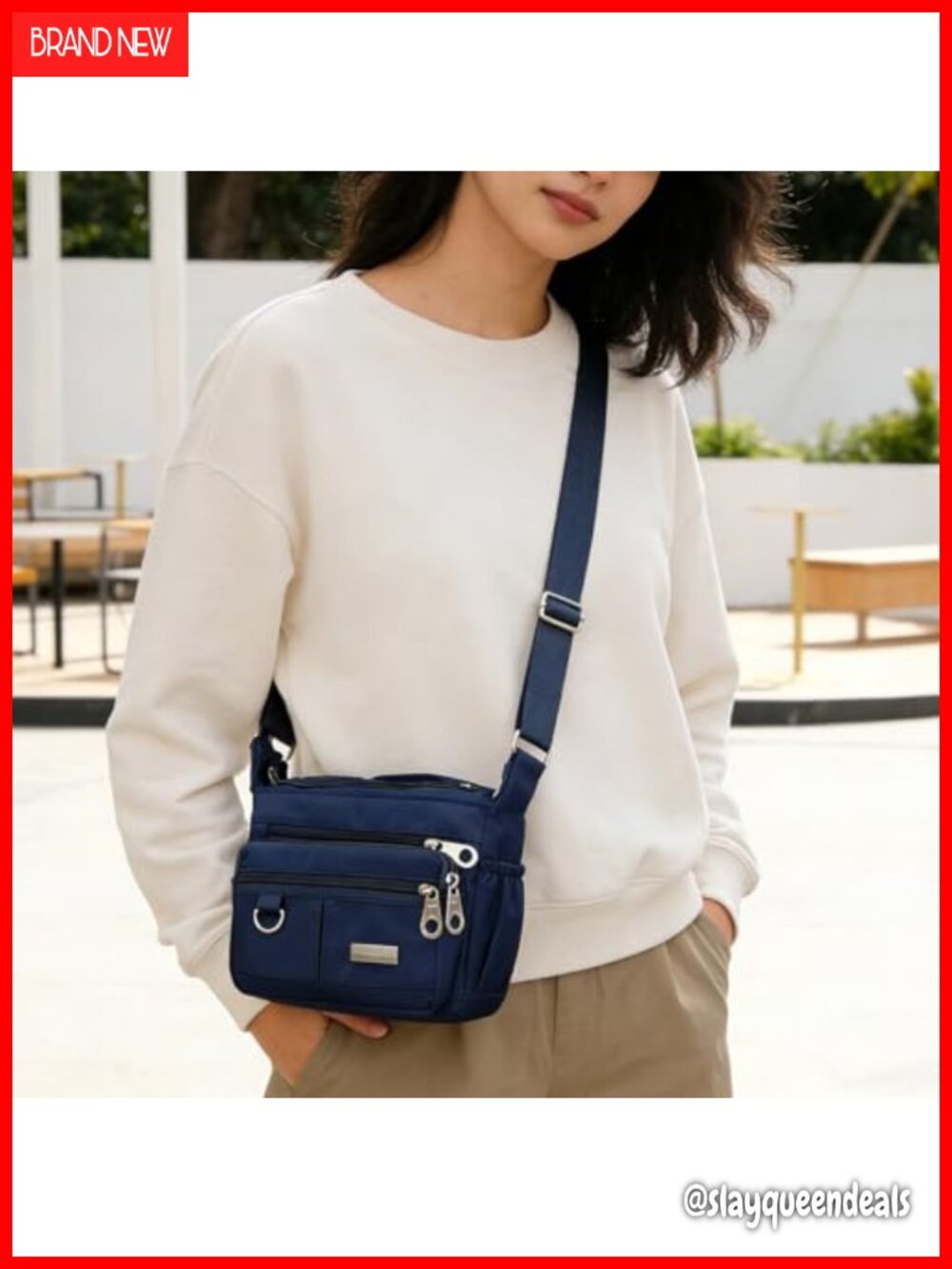 Canvas Messenger Bag Multi Pocket Crossbody Shoulder Handbag Work Travel